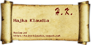Hajka Klaudia névjegykártya